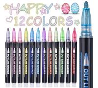 Maqhpu Lápices con purpurina, bolígrafos mágicos, calendario de Adviento, relleno para niños, niñas, regalos para niñas de 4 a 12 años, 12 lápices mágicos metálicos para manualidades, objetos pequeños