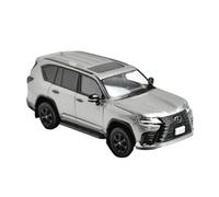 Maqueta A Escala 1:64 del Lexus LX600 SUV Vehículo De Viaje Modelo De Coche Metálico Recuerdo Clásico Adorno Estático(Silver)