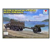 Maqueta Camión USA Cckw-352 Máquina Gun Turret Versión Con M2a1 105mm Artilleria