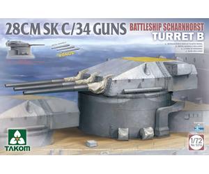 Maqueta Canon 28CM Sk C/34 Batalla Barcos Scharnhorst Turret B TAKOM 5016 1/