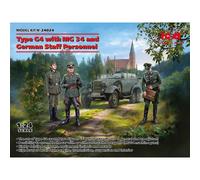 Maqueta Coche Tipo G4 Con MG 34 And German Staff Personal ICM 24024 1:24