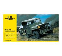 Maqueta Coche US 1/4Ton Truck 'N Trailer HELLER 81105 1 :3 5 Maqueta Tanque P