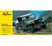 Maqueta Coche US 1/4Ton Truck 'N Trailer HELLER 81105 1 :3 5 Maqueta Tanque P