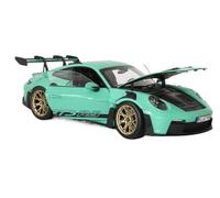 Maqueta de Coche de Juguete Eje De Prensa De Aleación para Adultos, Modelo En Miniatura, Juguete Coleccionable Escala 1:18 Porsche 911 992 GT3 RS NOREV 2022 Fundido a Troquel(Verde)