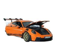 Maqueta de Coche de Juguete Eje De Prensa De Aleación para Adultos, Modelo En Miniatura, Juguete Coleccionable Escala 1:18 Porsche 911 992 GT3 RS NOREV 2022 Fundido a Troquel(Naranja)