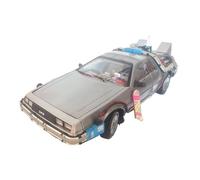 Maqueta de coche de juguete Modelo De Automóvil DeLorean De La Máquina Del Tiempo Versión Elite Escala 1:18 Parte 3 Con Patineta Vehículo DMC-12 Juguete De Metal De Regreso Al Futuro Fundido a troquel
