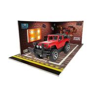 Maqueta De Garaje | Estructura De Fundición A Presión A Escala 1:24 | Escaparate Con Iluminación LED | Decoración De Escenario De Colección De Vehículos | Ornamento Para Mesa Y Estante Interior De