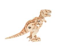 Maqueta de madera 3D con mecanismo T-Rex - 50 piezas - 16,8 x 11,4 x 4,3 cm - Puzzle articulado Dinosaurio prehistoria
