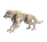 Maqueta de metal 3D "Lobo de guerra mecánico" con articulaciones móviles, decoración de mesa steampunk y coleccionable (384 piezas)