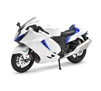 Maqueta de Motocicleta Colección 1:12 para Suzuki para Hayabusa GSX1300R Modelo De Motocicleta De Carreras Simulación De Vehículo(Blanco)