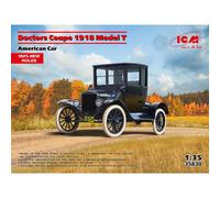 Maqueta Ford Model T Doctors Coupe 1918 ICM 1/35, Coche Médico WW1, 98 Piezas