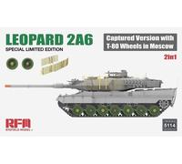 Maqueta Tanque Leopard 2a6 Captured Versión Con T-80 Wheels IN Moscú Rye Field