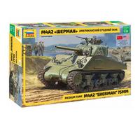 Maqueta Tanque Medium Tank M4a2 Sherman 75mm ZVEZDA 3702 1 :3 5maquette Promo