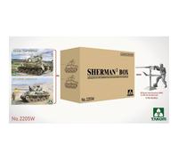 Maqueta Tanque Sherman ² Box M4a1 (76w) Hvss + M1 Super + US Army Tank Crewm
