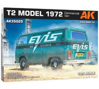Maqueta VW T2 1972 1/35 AK INTERACTIVE 35025 ,170 + Piezas,Camioneta Paneles,)