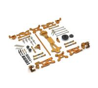 Maquetas Biela RC Para WLtoys 144001 144010 144002 1/14 Para Brazo Oscilante Varillaje Dirección Transmisión Torre Amortiguación Engranaje Piezas Coche RC(Yellow)