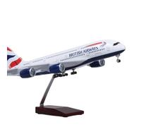 maquetas de Aviones a Escala Modelo de avión de Juguete a Escala 1/160, 50,5 cm, A-380, British Airways, lámpara Tipo W y Rueda de aleación de Metal. Modelo de un Solo avión(Nolight)