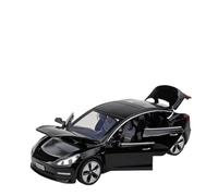 Maquetas De Coches 15CM 1/32 For Tesla Model 3 Modelo De Coche De Alta Simulación Modelo De Fundición A Presión Vehículo De Retroceso Pasatiempo Coche Modelos A Escala De VehíCulos De Motor(Black)