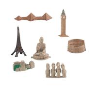 Maquetas de Edificios Emblemáticos, Conjunto de Arquitectura, Viajes Alrededor del Mundo, Maquetas de Edificios del Mundo para Proyectos de Dioramas E, 7 Piezas
