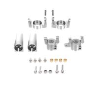 Maquetas Para Axial Para SCX10 II 90046 90047 Manguetas Dirección Delanteras Metálicas Soporte Para Cubo C Juego Bloqueo Del Eje Trasero Piezas Coche RC(Silver)