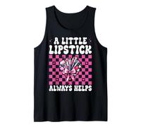 Maquillador MUA Girl Mom A Little Lipstick Always Help Camiseta sin Mangas