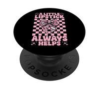 Maquillador MUA Girl Mom A Little Lipstick Always Help PopSockets PopGrip Adhesivo