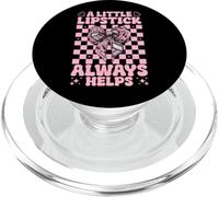 Maquillador MUA Girl Mom A Little Lipstick Always Help PopSockets PopGrip para MagSafe