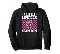 Maquillador MUA Girl Mom A Little Lipstick Always Help Sudadera con Capucha
