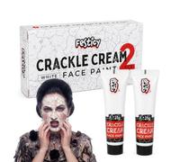 Maquillaje Agrietado Halloween Blanco 2x25g I Pintura Cara Zombie | La crema se abre sola al secarse: piel de cadáver o esmalte cuarteado de una muñeca de porcelana antigua.