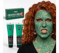 Maquillaje Agrietado Halloween Verde 2x25g I Pintura Cara Zombie | La crema se abre sola al secarse: piel de muerto viviente en descomposición, escamas salidas del pantano.