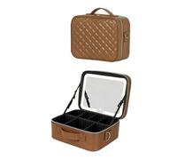 Maquillaje con Espejo Iluminado Neceser Maquillaje De Luz LED Organizador De Maquillaje Viaje Maletin Maquillaje Estuche De Maquillaje Mujer Vacio Makeup Bag, Negro