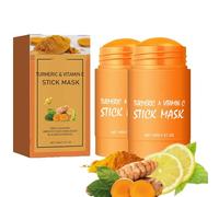 Maquillaje de maquillaje, cúrcuma y máscara de palo de vitamina C, palitos de máscara de arcilla para la cara para todo tipo de piel, hidratando, reduce la cabeza negra, la limpieza (2pcs)