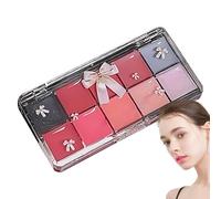 Maquillaje de paleta de labios | Pallet of Tinted Lip Shine 10 colores, maquillaje impermeable en gelatina, conjunto de brillo largo para mujeres y adolescentes