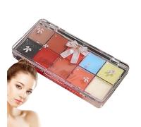 Maquillaje de paleta de labios | Pallet of Tinted Lip Shine 10 colores, maquillaje impermeable en gelatina, conjunto de brillo largo para mujeres y adolescentes