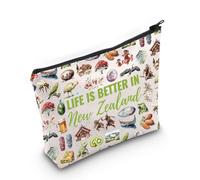 Maquillaje de recuerdo de Nueva Zelanda, regalo de cultura de Nueva Zelanda, regalo de viaje a Nueva Zelanda para los amantes de Nueva Zelanda, In New Zealand Bag Eu, Bolsa de cosméticos con impresión