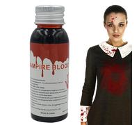 Maquillaje de sangre falsa, sangre de Halloween | Maquillaje de sangre falsa de Halloween de 100 ml - Salpicadura de sangre falsa lavable, sangre artificial, maquillaje de sangre zombie para ropa, nov