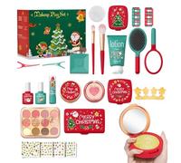 Maquillaje de simulación | Juego de cosméticos realistas de Navidad para niños - Kit de maquillaje para niños pequeños para jardín de infantes, niñas de 3 a 5 años, preescolar, guardería, relleno de