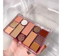 Maquillaje de sombra de ojos brillante de 12 colores Brillo mate Sombra de ojos con brillo a prueba de agua Altamente pigmentado Colores de chocolate caliente cosméticos # 02