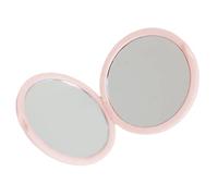 Maquillaje de viaje, diseño plegable con reflejo de vidrio de doble cara, portátil, redondo, espejo cosmético, Pink, Talla única
