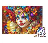 Maquillaje del Payaso del Carnaval Puzzle 1000 Piezas Señora Payaso Colorido Cartón Reciclado para Adultos Regalo Cumpleaños para Relajarse Oferta Mejor Regalo 52x38cm/1000pcs