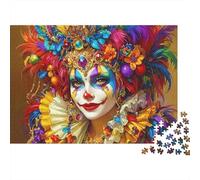 Maquillaje del Payaso del Carnaval Rompecabezas De 1000 Piezas Cartón Resistente para Coleccionistas Lógica Y Habilidad Juego De Fiesta Mejor Regalo para Aficionados 38x26cm/1000pcs