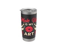 Maquillaje es mi arte Amor Cosméticos Esteticista Maquillador Vaso térmico de acero inoxidable de doble pared
