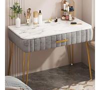 Maquillaje europeo moderno Vani Tabwith Der Dressing Tabwith patas de hierro rious Sto Solut para dormitorio gris 80 x 40 x 75 cm