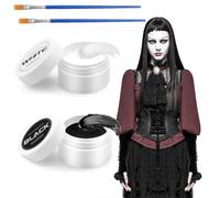 Maquillaje Halloween Blanco y Negro, Pinturas Corporales Blanco y Negro, Pintura Cara Halloween, Kit De Pintura Facial de Halloween para Pintura Facial Maquillaje para Teatral Carnaval Fiesta