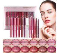 Maquillaje Labios - Delineador De Labios Vibrante Con Brillo Intenso,Maquillaje Hidratante Duradero Impermeable Y Antitransferible Para Noches De Cita Bodas Festivas Y Eventos Al Aire Libre Con