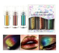 Maquillaje multichrome de camaleón, sombra de ojos holográfica de camaleón, Multichrome Chameleon Eyeshadow - Kit de maquillaje de pigmento alto y largo y duradero para niñas