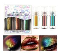 Maquillaje multichrome de camaleón, sombra de ojos holográfica de camaleón, Sala de ojos líquido multicromo brillo, Kit de maquillaje de pigmento alto y largo y duradero para niñas