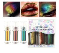 Maquillaje multichrome de camaleón, sombra de ojos holográfica de camaleón | Sombra de ojos de camaleón multichrome de brillo | Kit de maquillaje de pigmento alto y largo y duradero para niñas