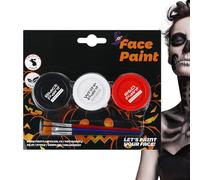 Maquillaje Para La Cara De Halloween | Crema De Pintura Para La Piel Soluble En Agua | Maquillaje Facial Para Cosplay De 3 Colores | Para Fiesta Gótica Evento Deportivo Niños Mujeres Vampiro Bruja
