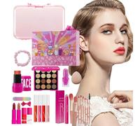 Maquillaje Para Niñas - 26 Piezas Barra De Sombras Banda Para Lavar Cara Kit De Maquillaje - Kit De Maquillaje Antimanchas Para Principiantes Mujeres Y Ninas